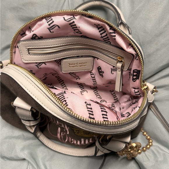 Juicy Couture Brown and White The Key To Juicy Handbag